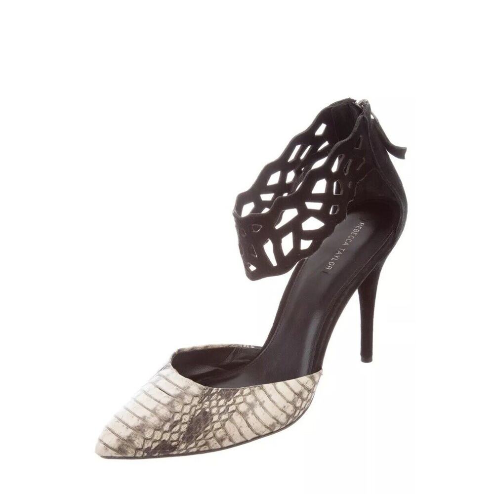 Rebecca Taylor Python Laser Cut Pumps Heels Bootie Sandals Shoe‎ Sz 8.5M